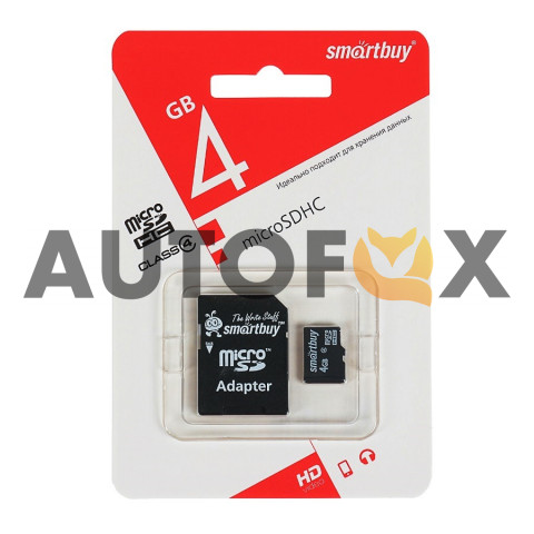 Smart Buy microSD 4GB с адаптером SD Карта памяти