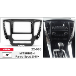 Carav 22-988: 9" РАМКА MITSUBISHI Pajero Sport 15+ черная глянц